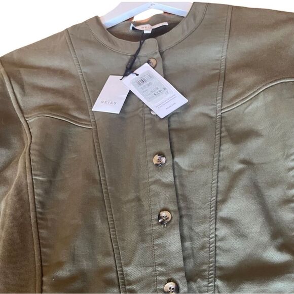 Reiss NWT Emlyn Sweatshirt Dress in Olive - Picture 11 of 14